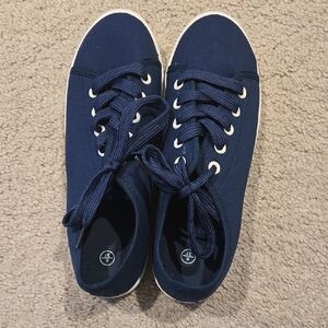 Navy Blue Canvas Sneakers